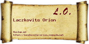 Laczkovits Orion névjegykártya